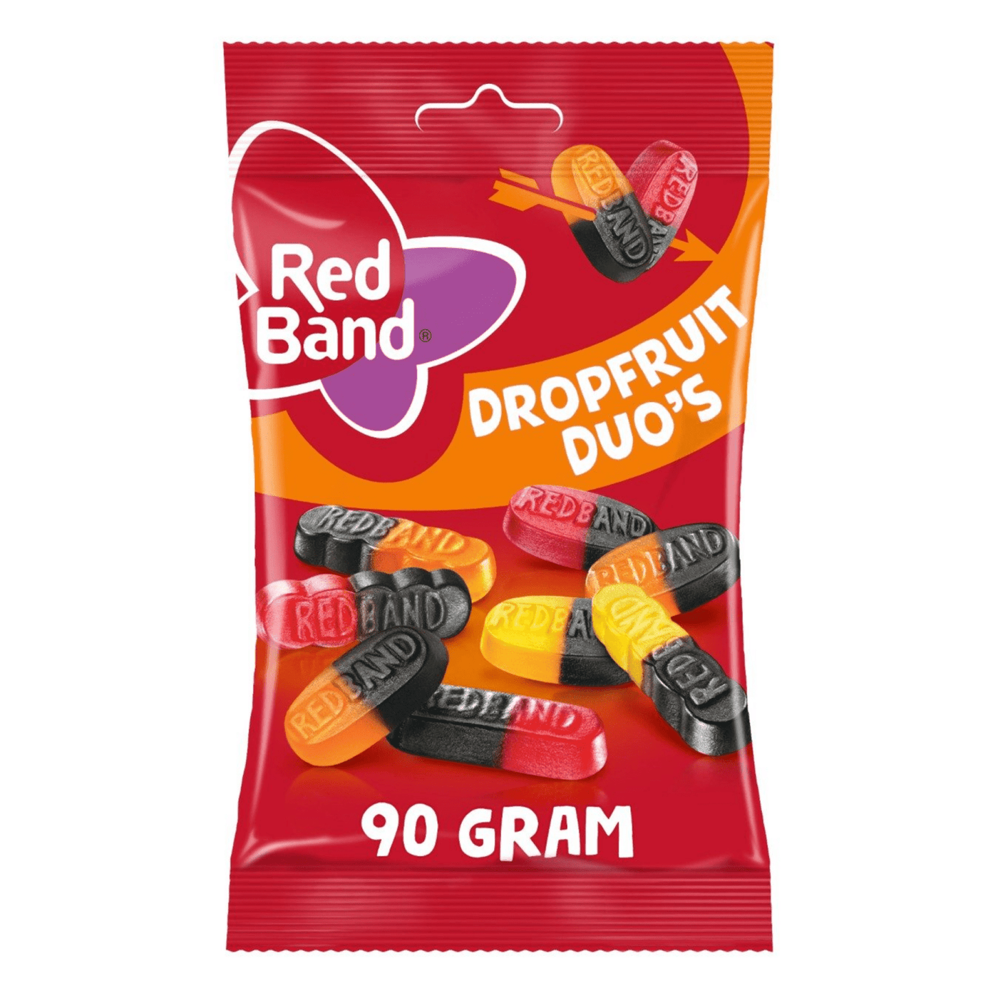Dúos de frutas de regaliz de banda roja (24x 90gr)