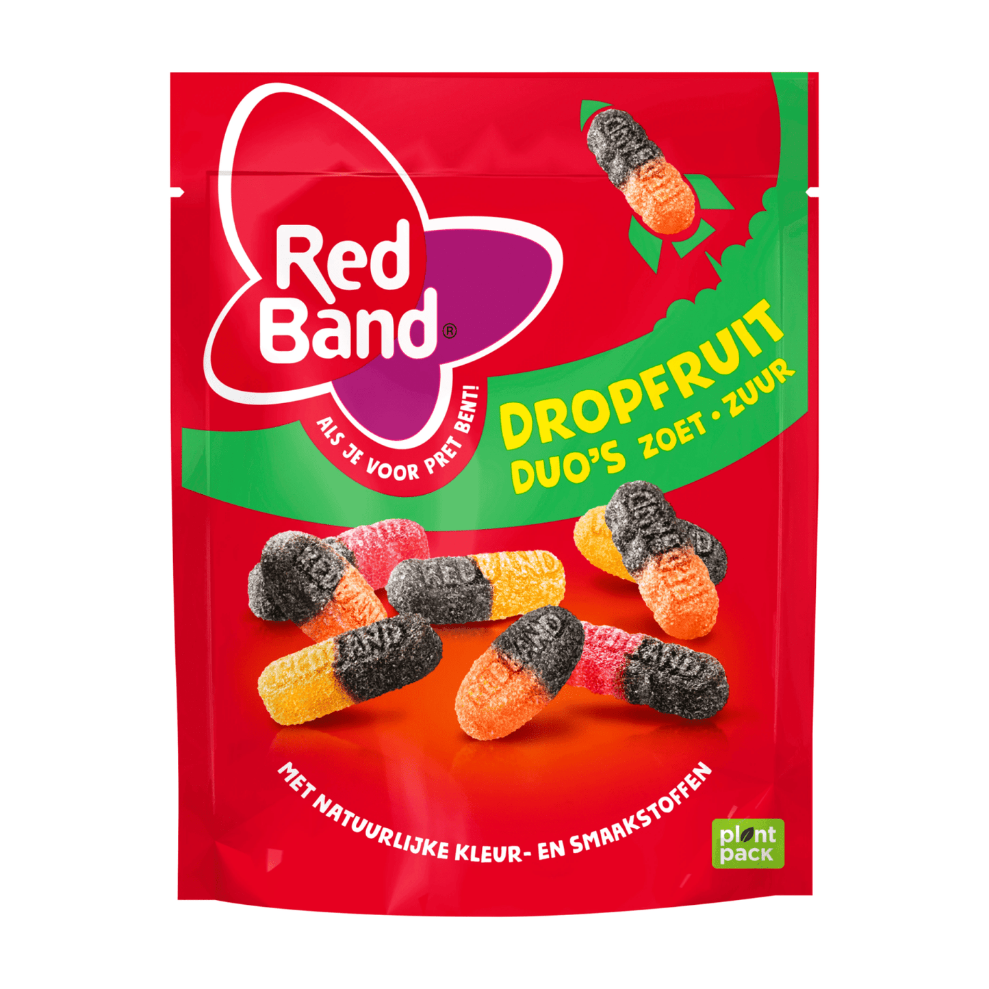 Dúos de frutas de regaliz mágico Red Band bolsa agridulce (10x 235g)
