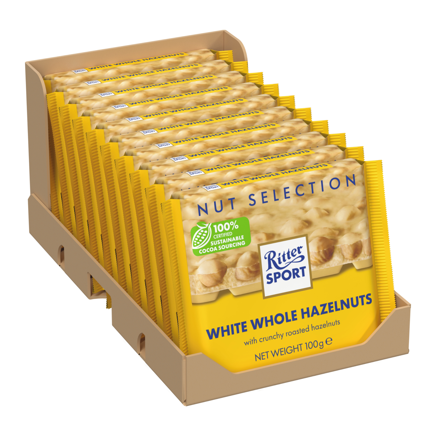 Ritter sport nocciola intera bianca (10x 100gr)