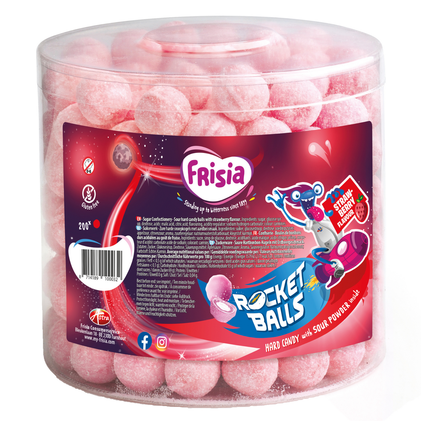Bolas de rúcula Frisia bolas de fresa ácida (200 piezas)