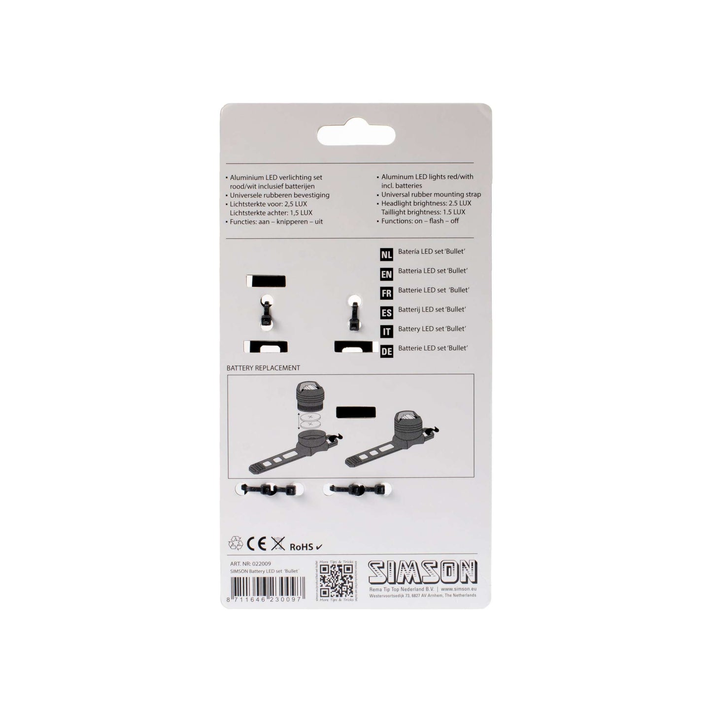 Set di illuminazione Simson Bullet 1 LED