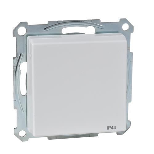 Merten toma de pared 1-v empotrable r a con tapa abatible polar blanco gl.