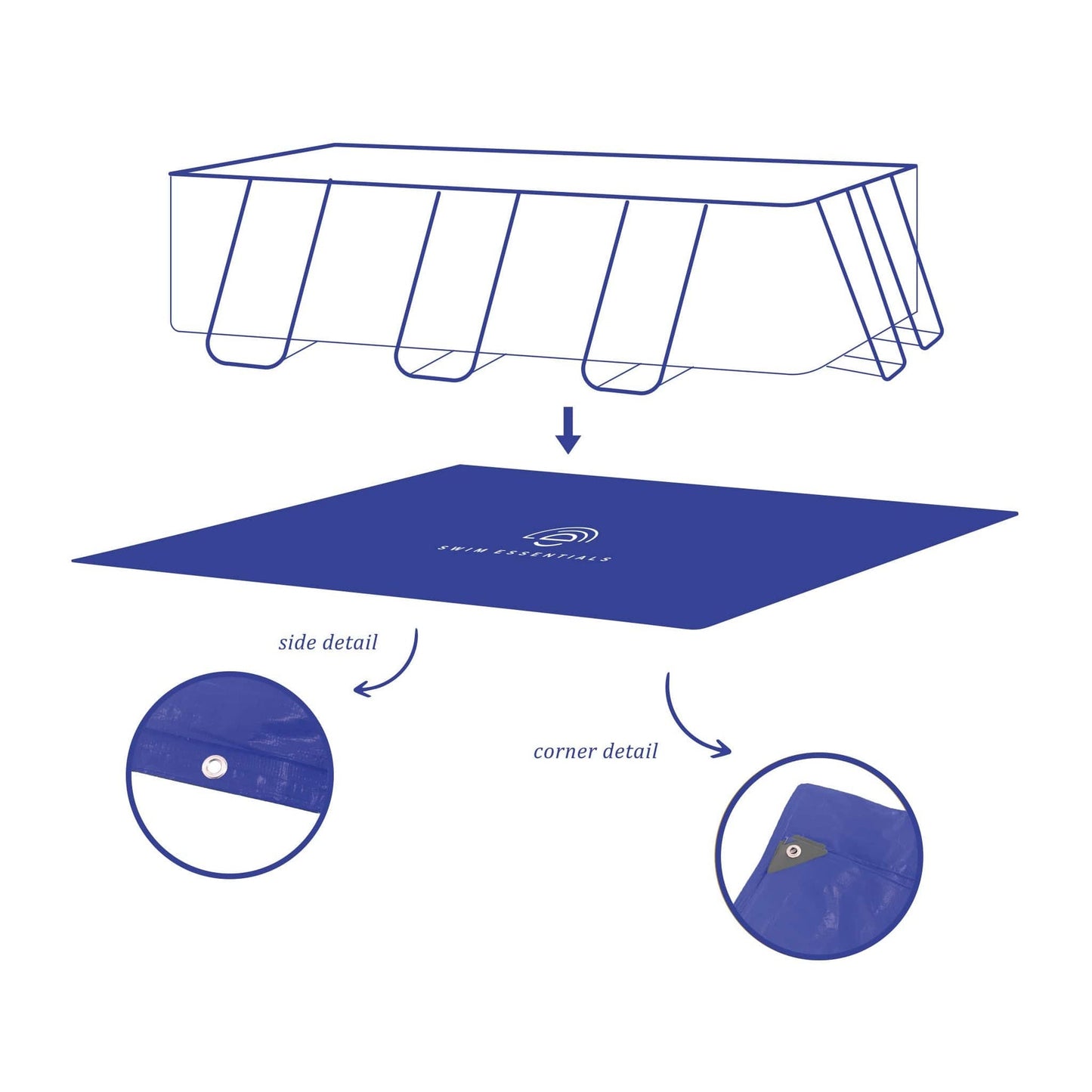 Eleganza | Piscina blu scuro blu per la piscina 200x400 cm