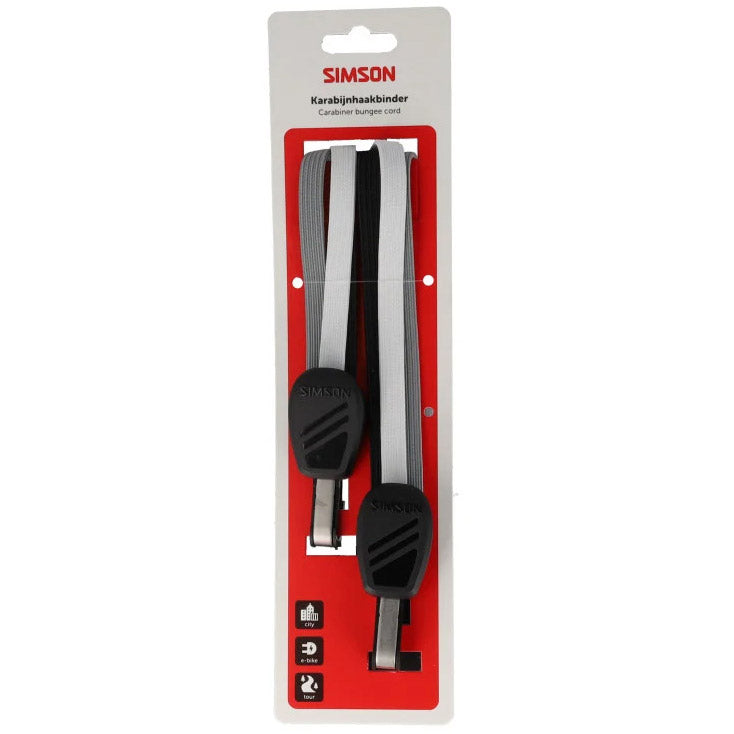 Correa mosquetón Simson 71cm negro blanco gris