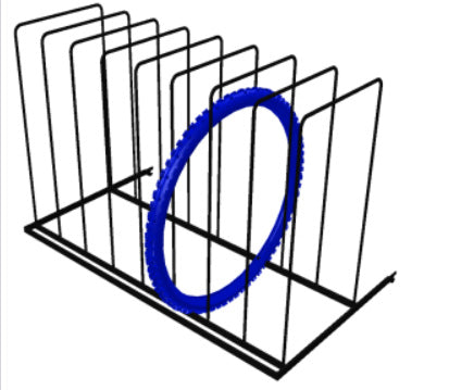 Compartimento para neumáticos de 1000 mm de ancho en RAL 9005