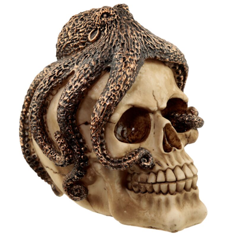 Accesorio para el hogar de calavera de pulpo de bronce