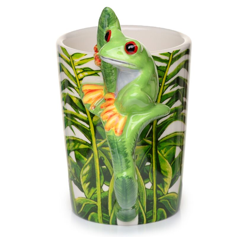 Tree Frog - tazza di ceramica a manico formata