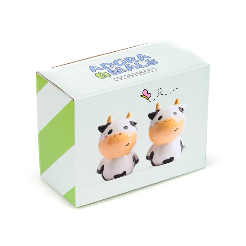 Set di mucca e sale in bianco e nero