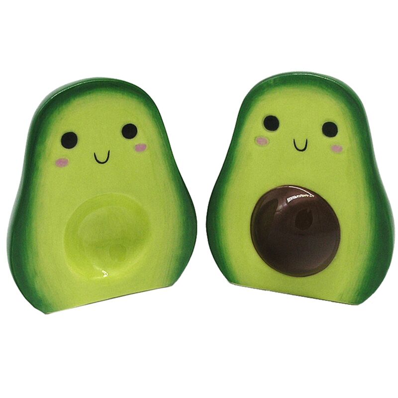 Set de sal y pimienta de cerámica con aguacate