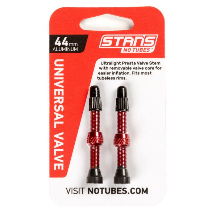 Vástago de válvula Stans stan's aluminio (par) - universal, presta - rojo - 44mm