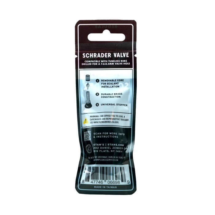 Vástago de válvula Stans Stan (par) - universal, schrader, base de 10 mm - 32 mm