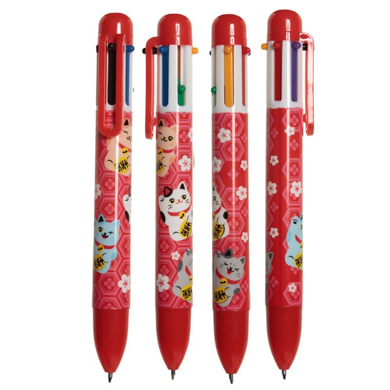 MANEKI Neko Happiness Cat Multi -colorato Penna (6 colori)
