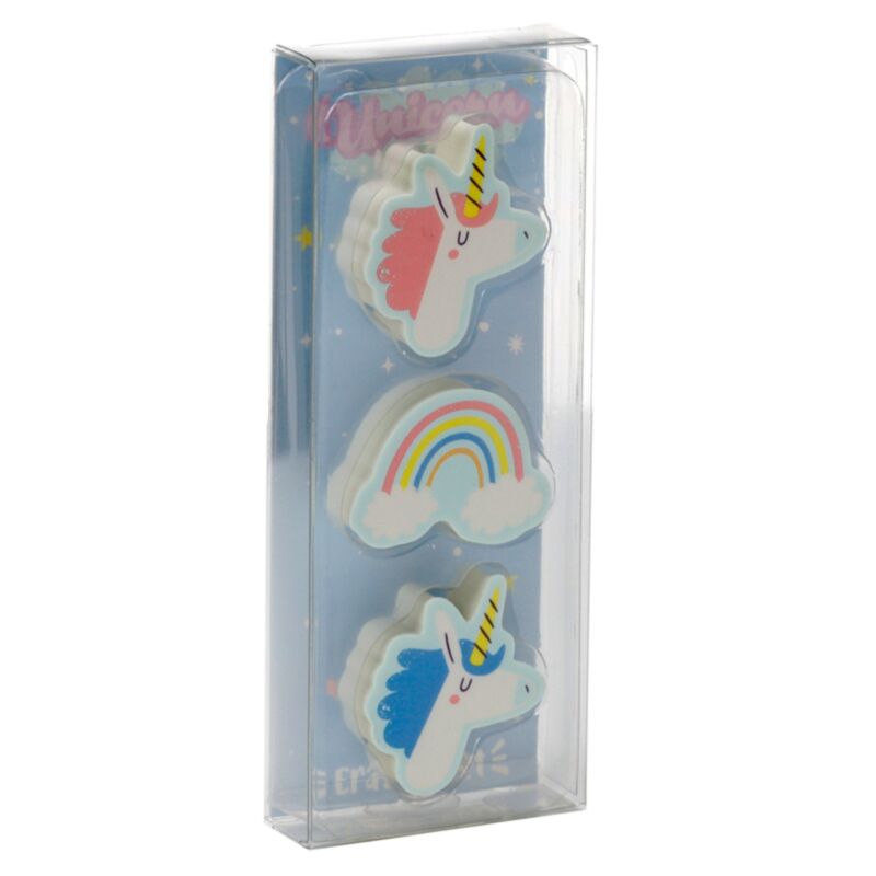 Set di 3 gummen magici unicorno