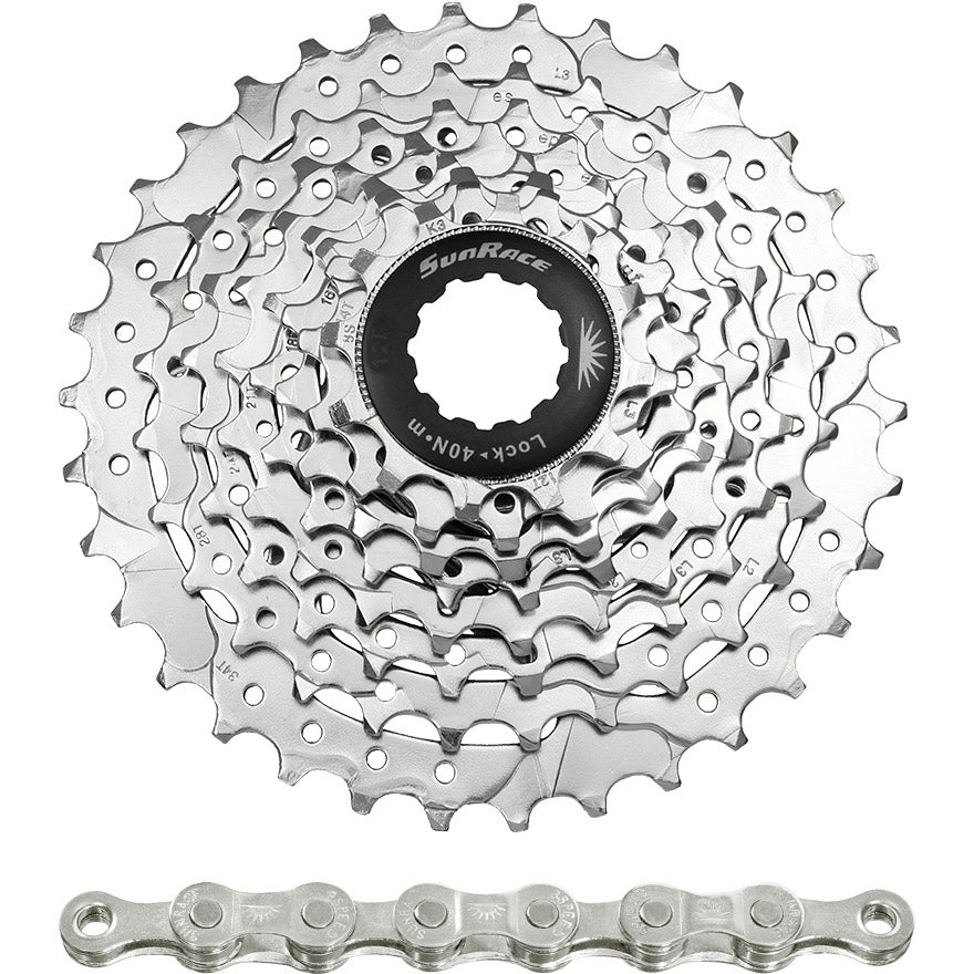 Spanninga sunrace combipack csm66 8v 11-32t con cadena cnm84