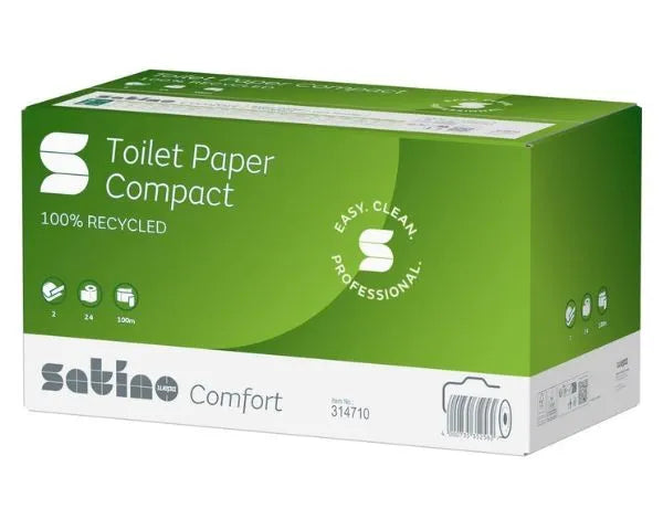 Papel higiénico Satino confort rollo compacto 2 capas (24x100 metros)