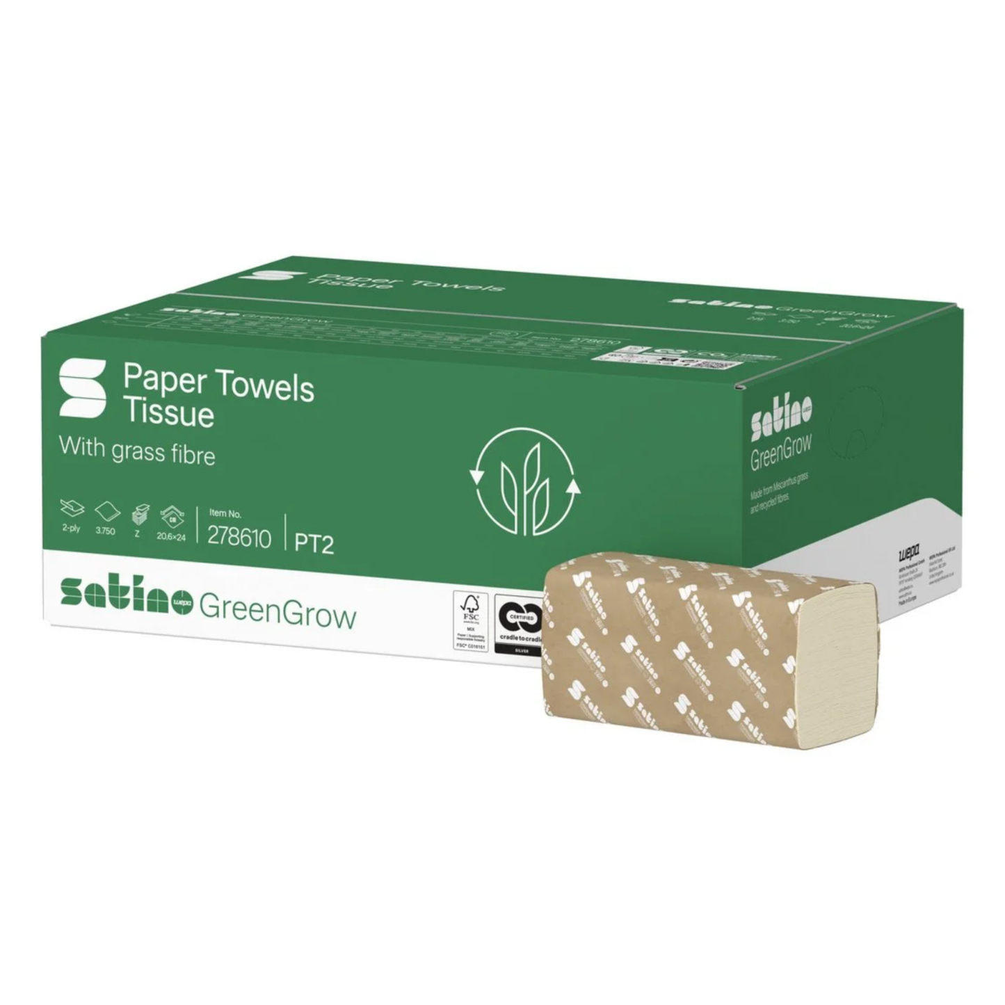 Toalla Sation blacksatino greengrow de 2 capas (3750 piezas)