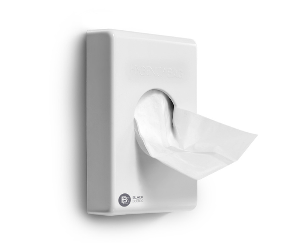 Dispenser di sacchetti igienici Satino bianco (100x25x135 mm)