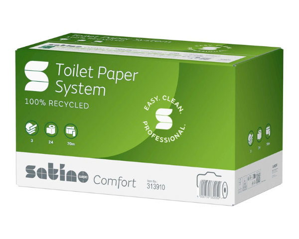 Rollo de papel higiénico Satino sistema jt3 3 capas (24x70m)