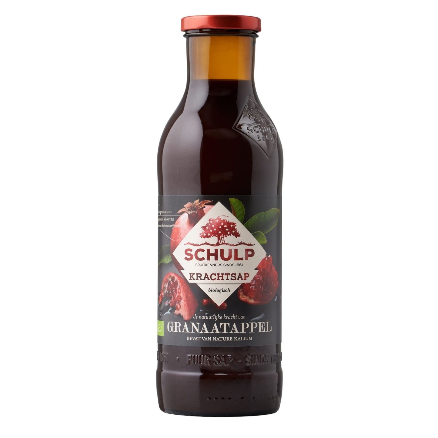 Schulp power Juice zumo de granada orgánico puro botella (6x 0,75 litros)