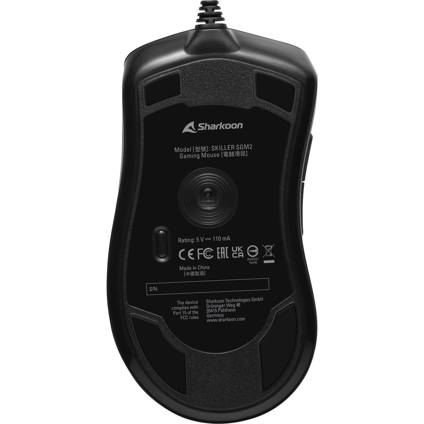 Sharkoon Skiller SGM2 Mouse da gioco ottico