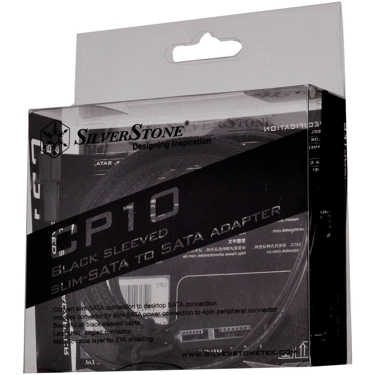 Silverstone Slim SATA 2-en-1 Cable de datos + adaptador de alimentación