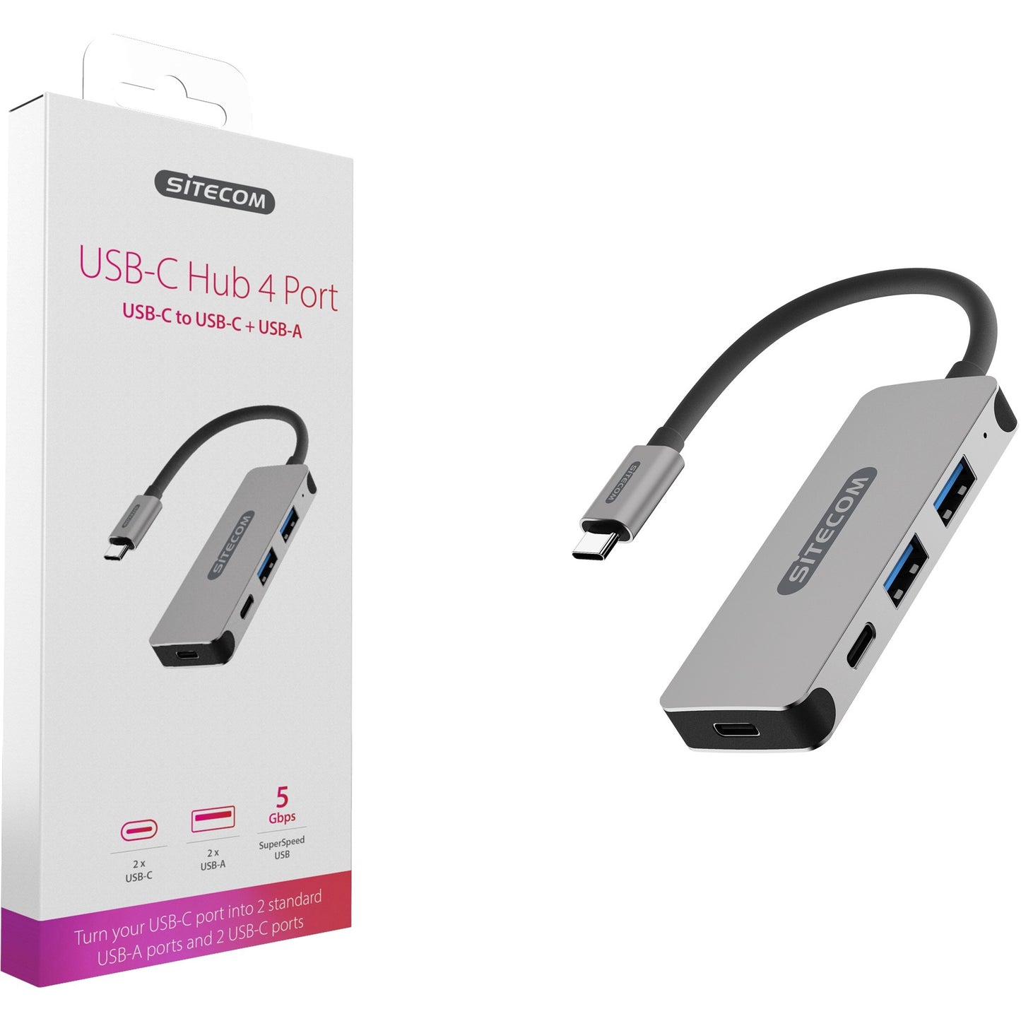 Porta USB-C Hub 4 Sitecom CN-384