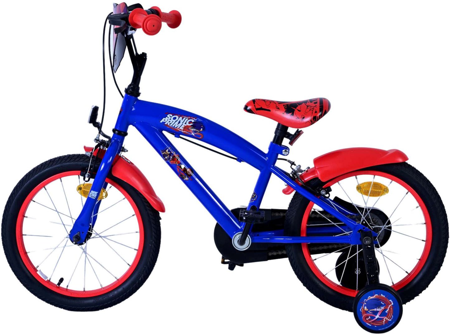 Sonic Prime Prime Children's Bike Boys de 16 pulgadas rojo de dos frenos de manos