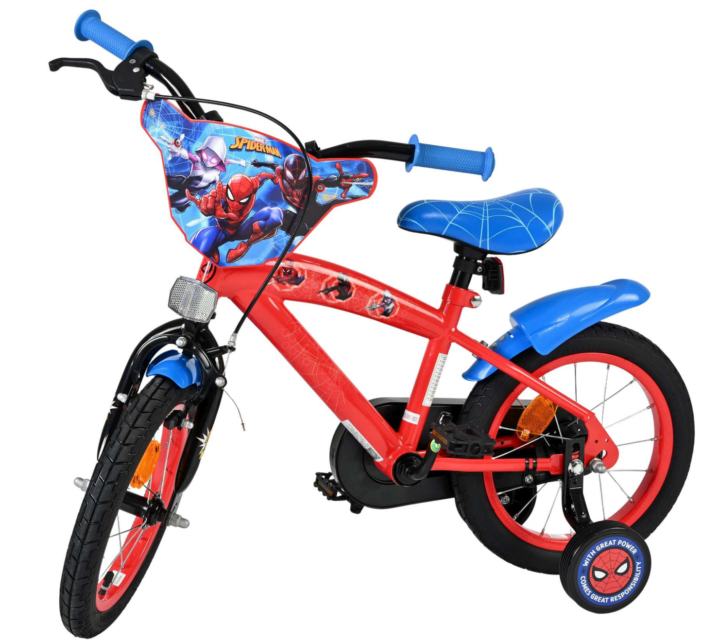 Bicicletta per bambini Spiderman Marvel Spider-Man - ragazzi - 14 pollici - rosso blu