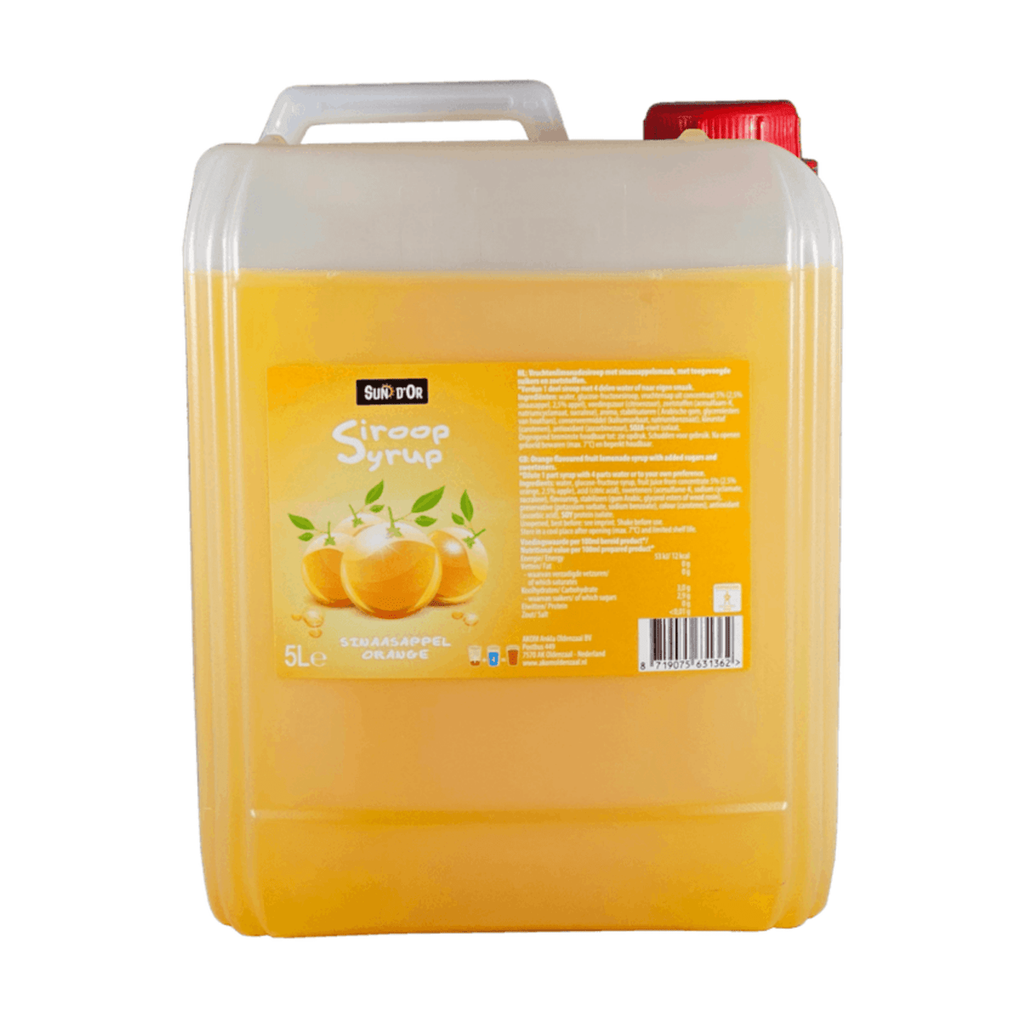 Sirope de limonada de frutas Sun d'or naranja (5 litros)