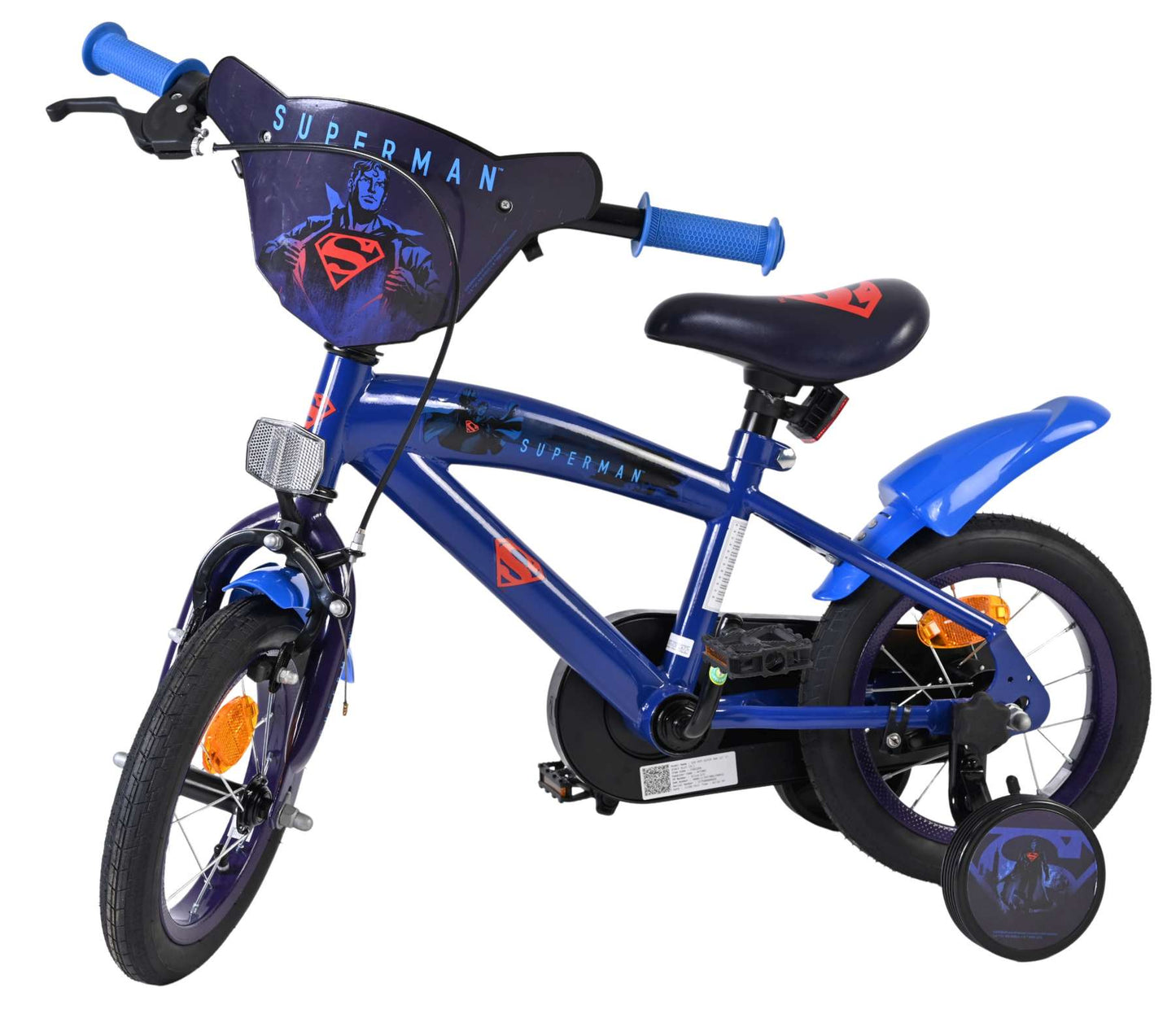 Bicicleta infantil Superman - niños - 12 pulgadas - azul