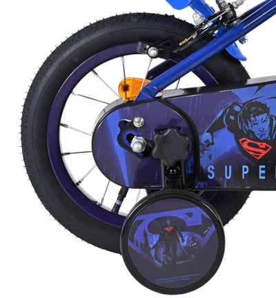 Superman kinderfiets - jongens - 12 inch - blauw - twee handremmen