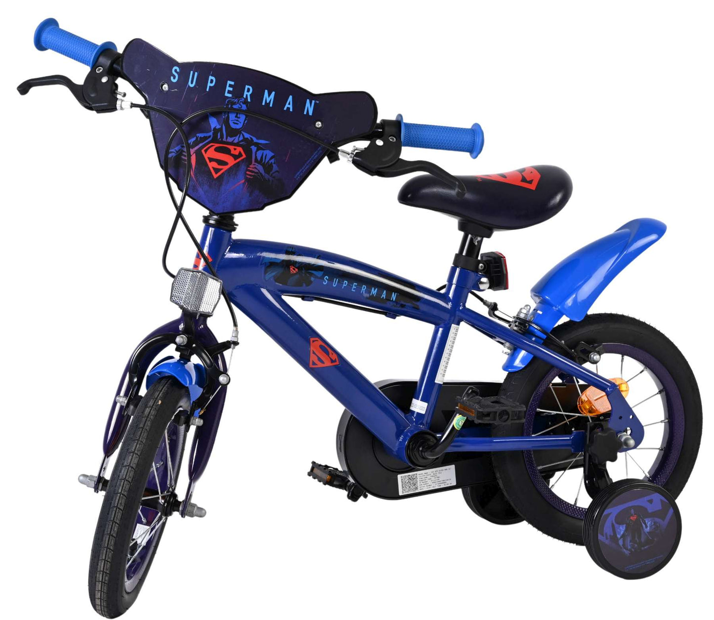Bicicleta infantil Superman - niño - 12 pulgadas - azul - dos frenos de mano