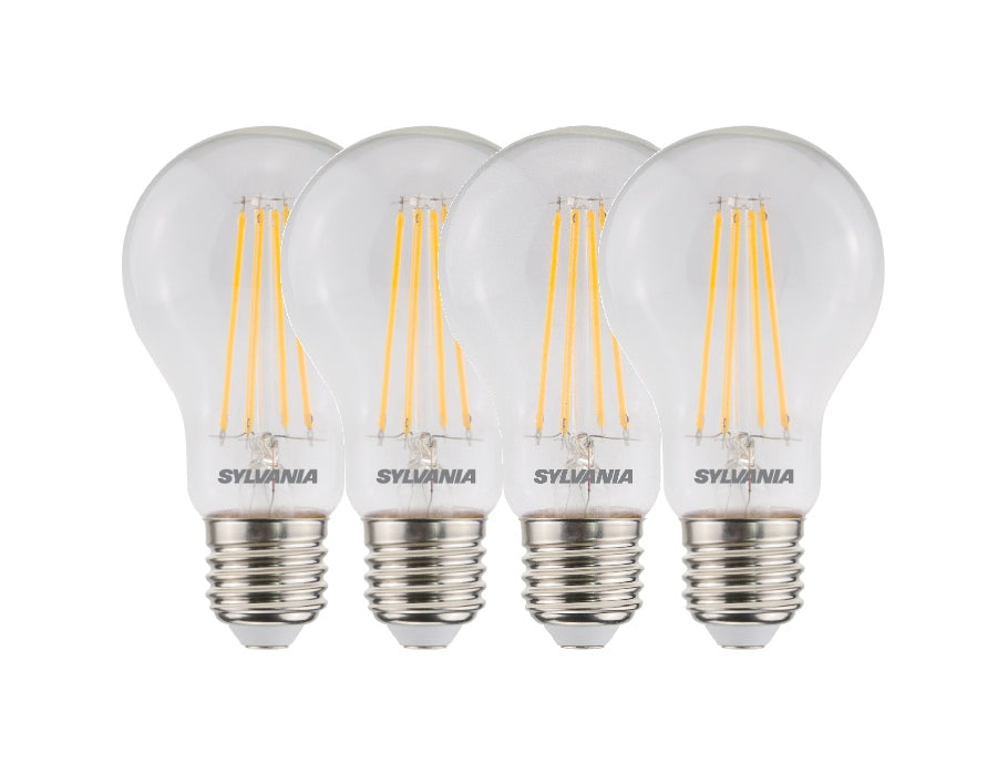 Lámpara LED de Sylvania - E27 - 806 LM - Bol - Clear - Filamento - 4 piezas