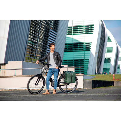 Fietstas Odense - Stoere, ruime dubbele achtertas voor elektrische fietsen - Groen