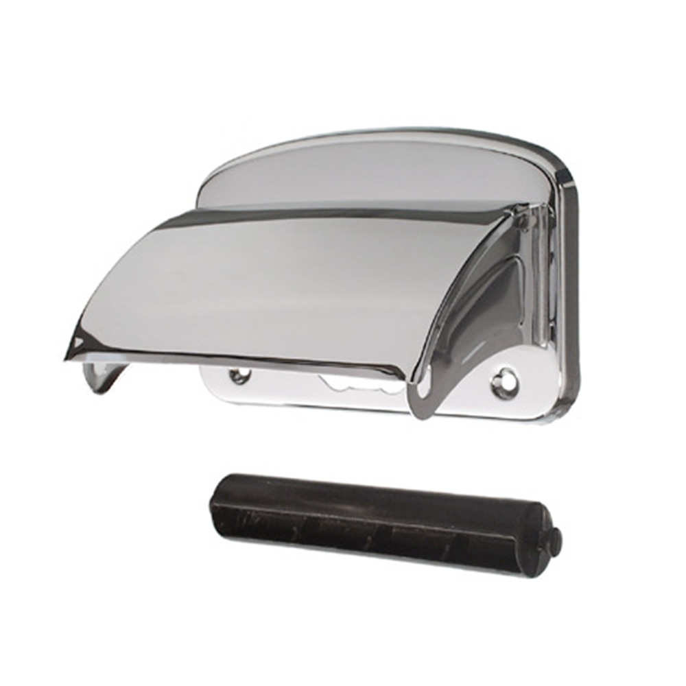 Porta carta igienica Cornat con coperchio in acciaio inox - t364399