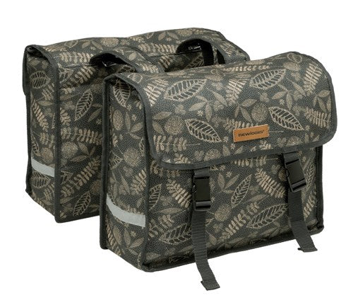 Nuevo Looxs doble bolsa de bicicleta fiori doble - agua -poliéster repelente - unisex - bicicletas - antracita del bosque