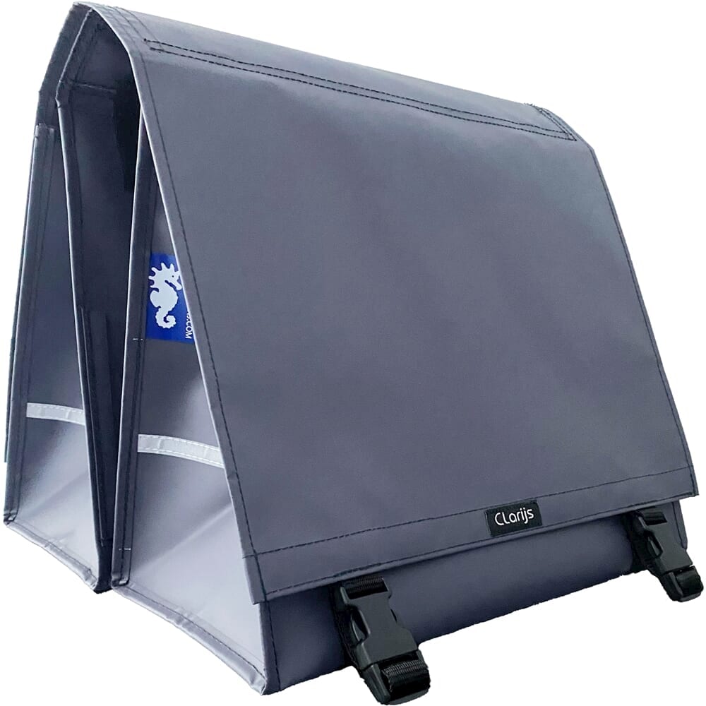 Sacca per biciclette Clarijs doppia XL PVC 46L con macafo grigio