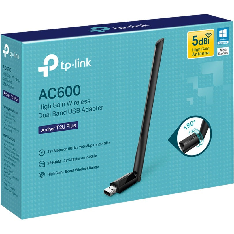 TP-Link Archer T2U Plus AC600 inalámbrico de doble ban