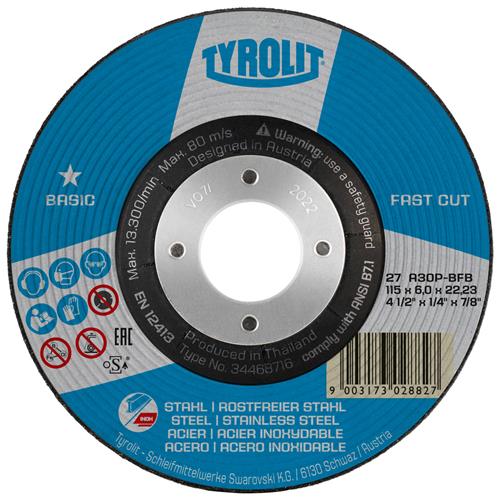 Tyrolit abs 178x6.0mm a30p-bfb basic st acciaio inox taglio rapido | 10 pezzi