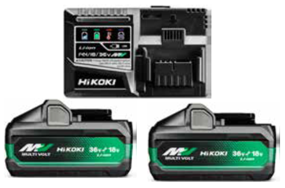 Hikoki uc18ysl3wjz booster pack multivolt - 2 x 8ah 18v 4ah 36v + caricabatterie rapido uc18ysl3 - uc18ysl3wjz