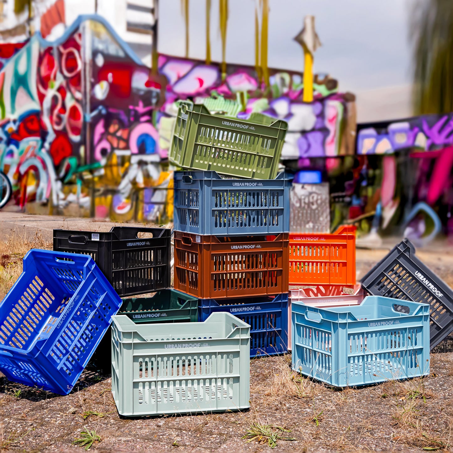 Urbano bicicleta cicatía plástico reciclado 30l oliva verde 40x30x25 cm