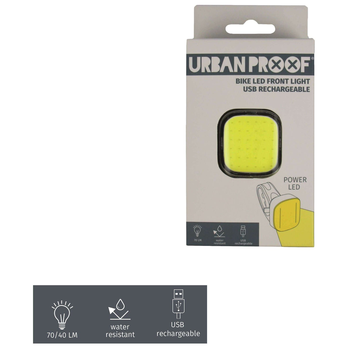 Urban a prueba de faro de alta potencia USB amarillo