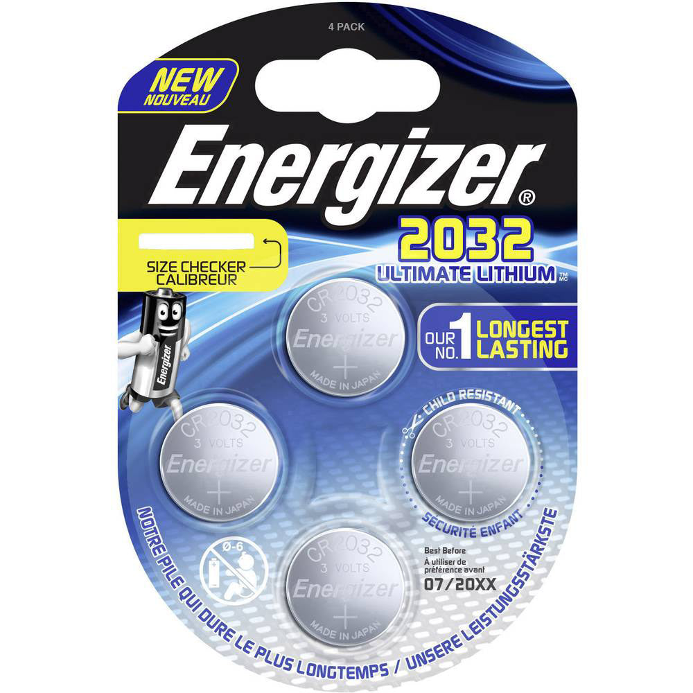 Energizer Ultimate Litio 3V Pulsante Pulsante (CR2032) 4 pezzi