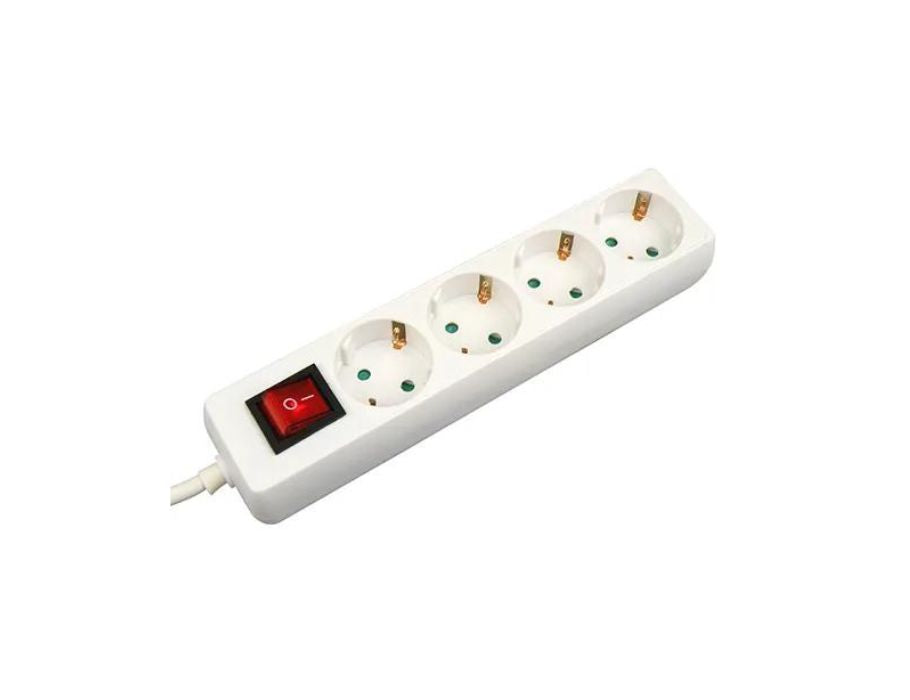 Toma Vb extender - con interruptor - 4 conexiones - blanco