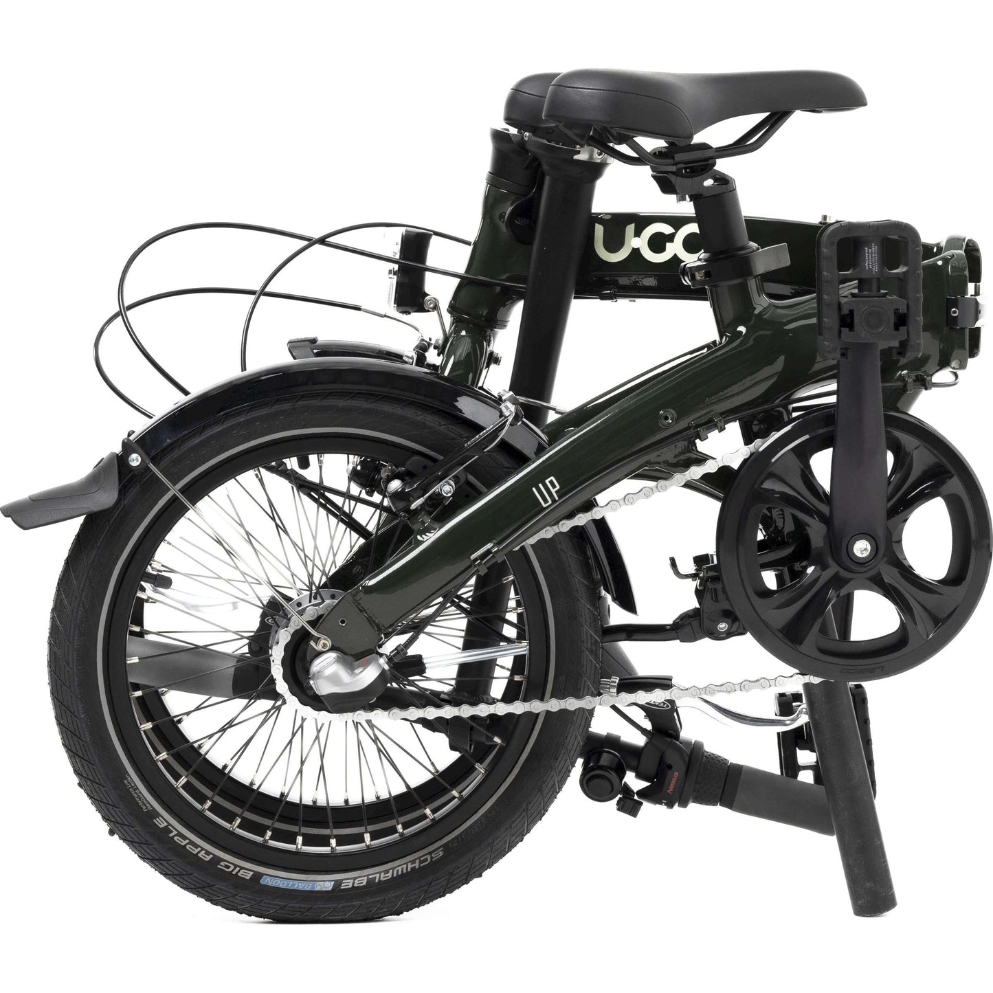 Bicicleta plegable UGO 20 U-go i3 V-Brake Nexus 3 Velocidad de musgo verde