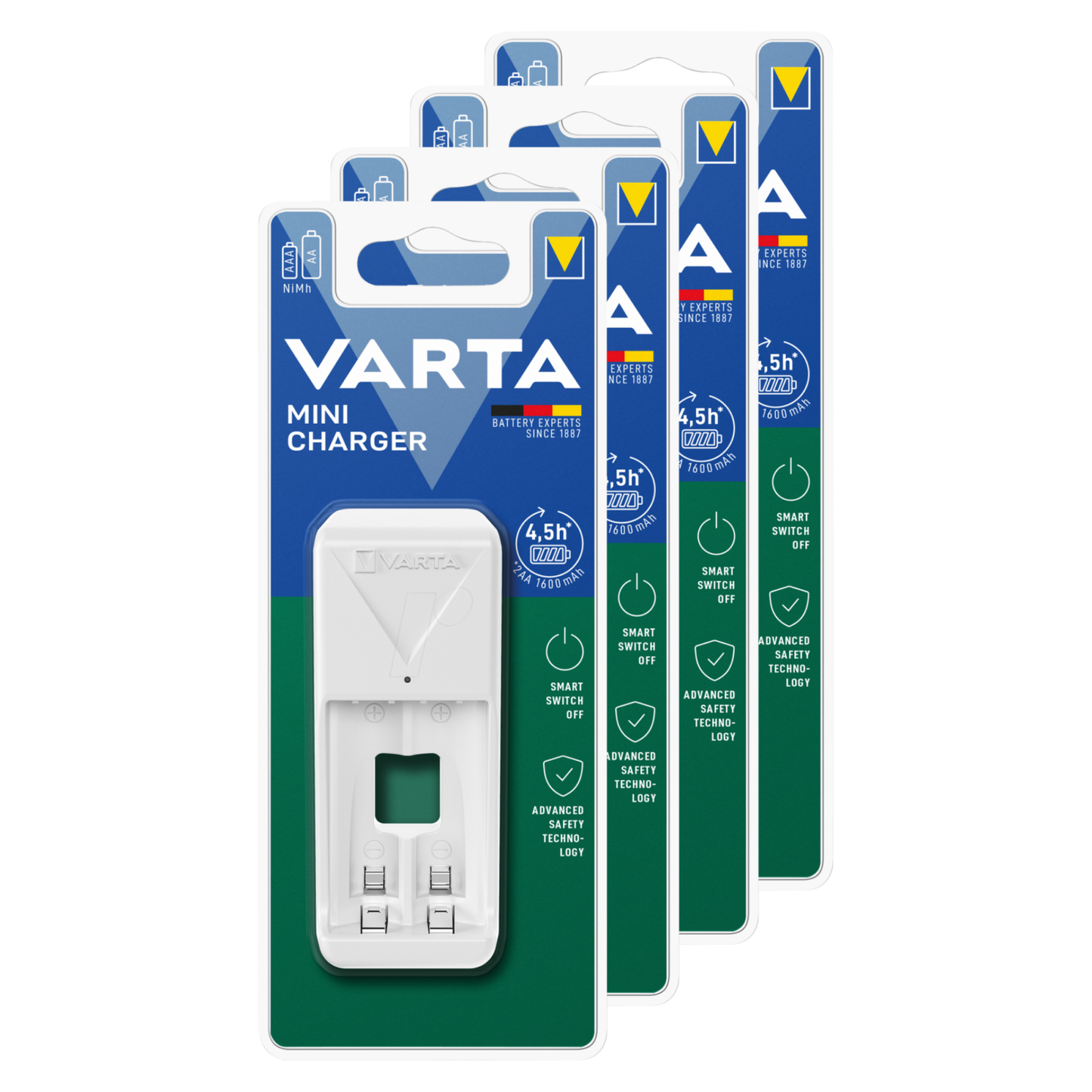 Caricabatterie Varta mini caricabatterie (4 pezzi)
