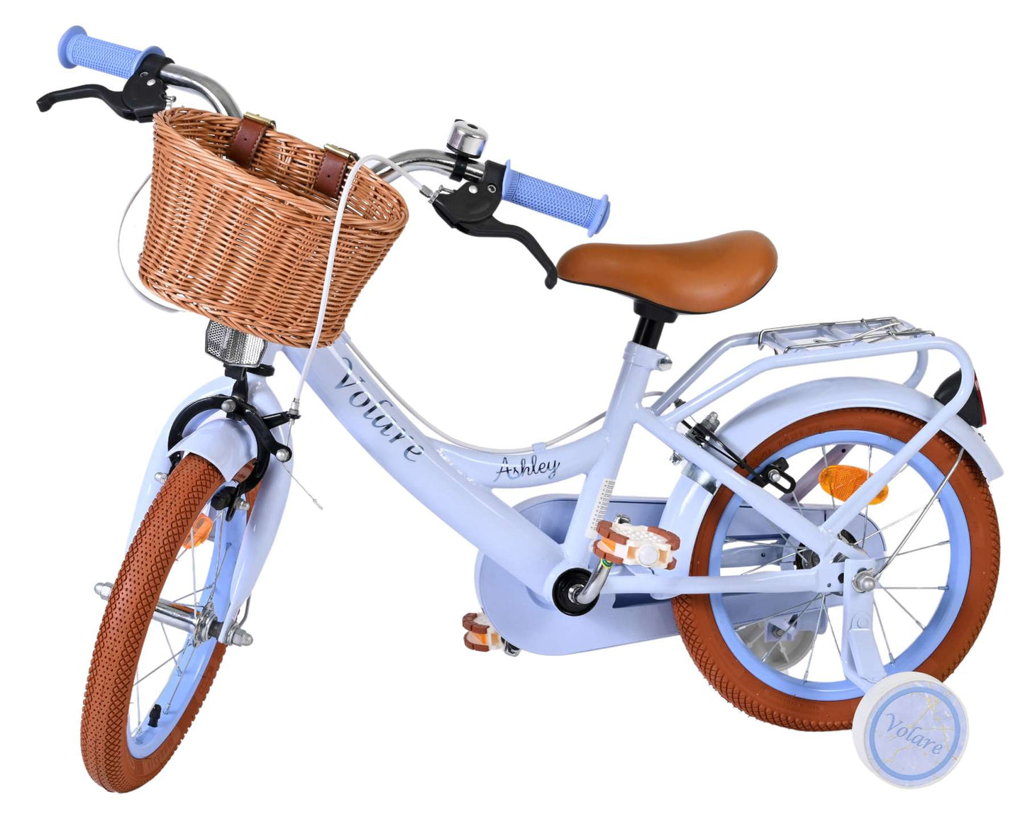 Volare ashley kinderfiets - meisjes - 14 inch - pastel blauw - twee handremmen