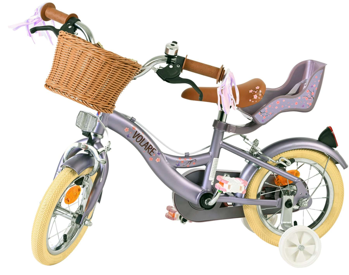 Bicicleta infantil Volare Blossom - niña - 12 pulgadas - violeta - dos frenos de mano