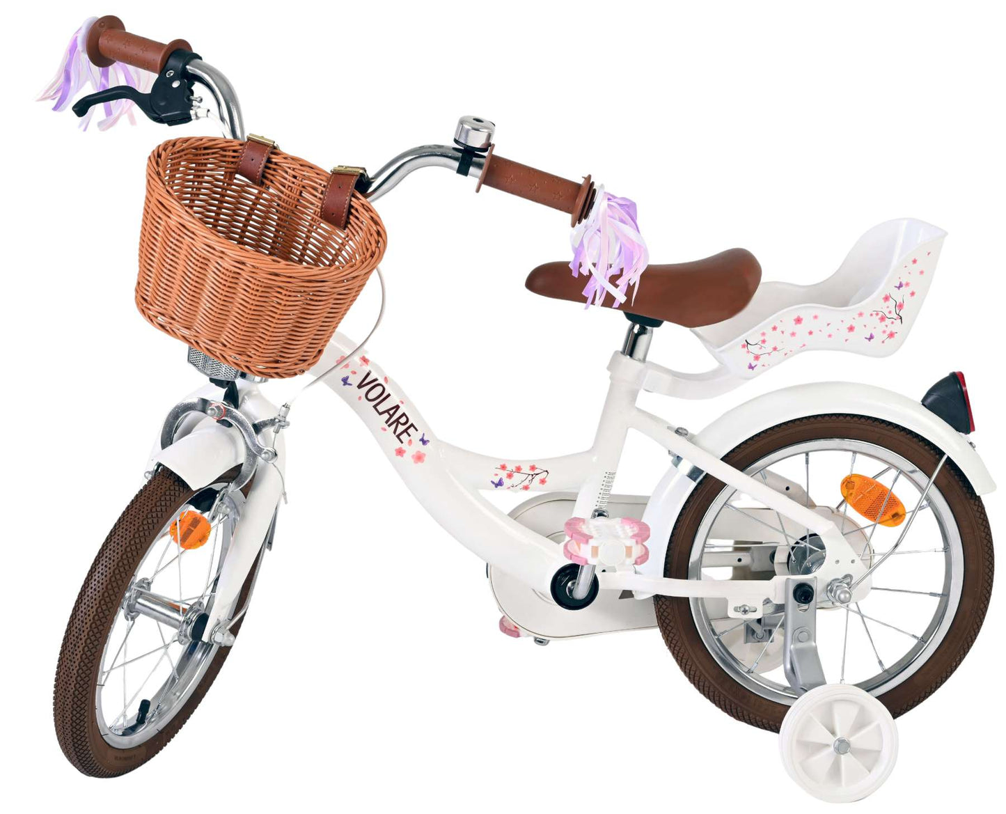 Vlatare Blossom per bambini ragazze in bicicletta da 14 pollici bianche