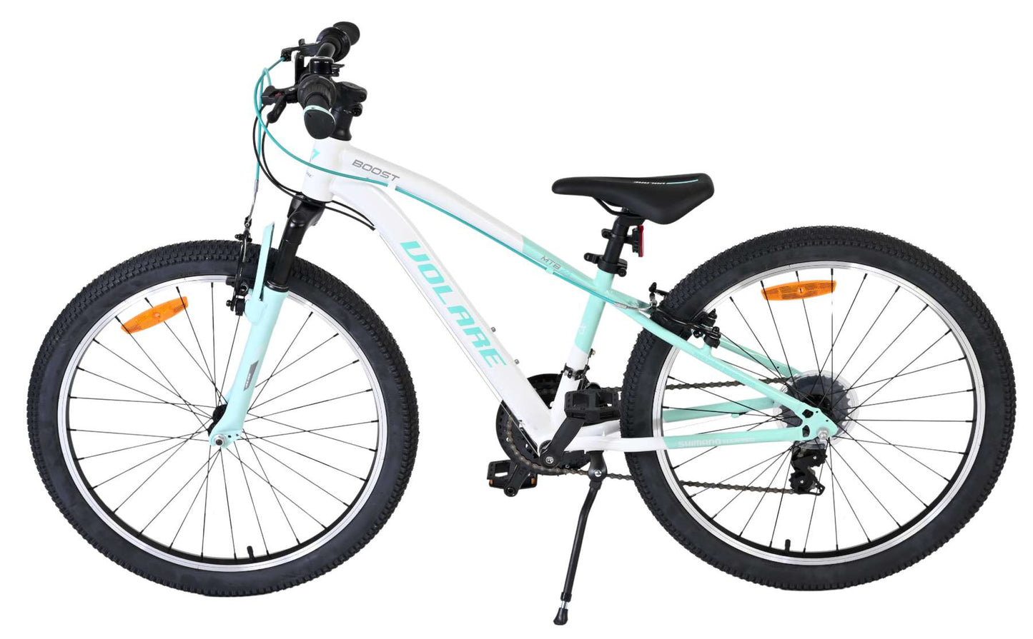 Bicicleta infantil Volare boost - 24 pulgadas - 21 velocidades - blanco verde menta